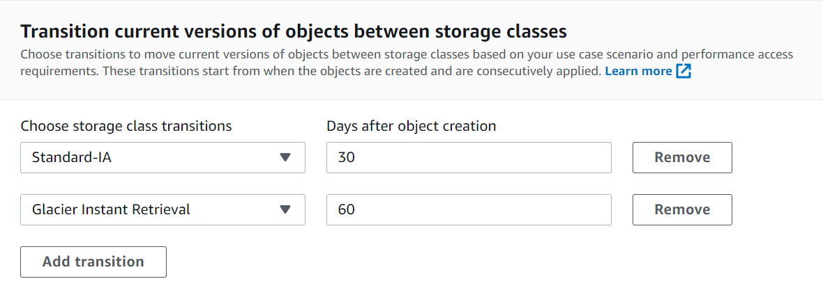 Amazon S3 Storage Classes and Lifecycle Rules