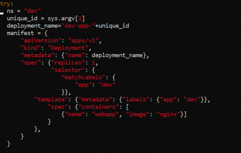 Python script for automating Kubernetes deployment